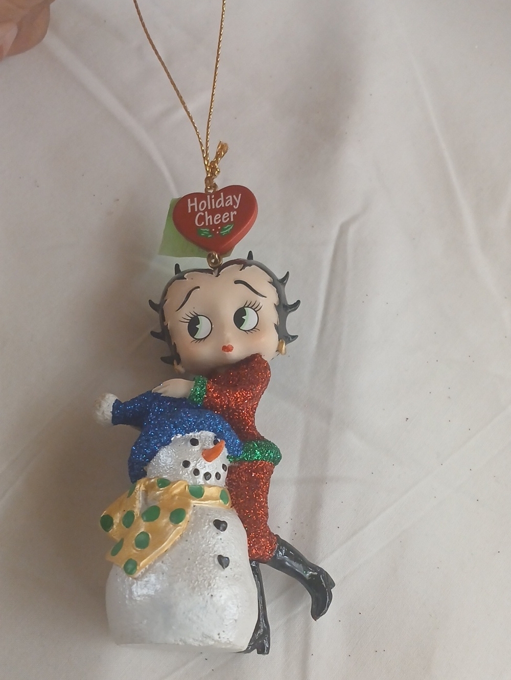 Holiday Cheer Betty Boop Red Glitter Christmas Ornament